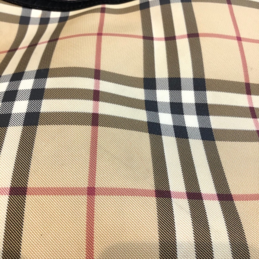 Burberry Beige Plaid Shoulder Bag with Black Trim - Picture 10 of 16